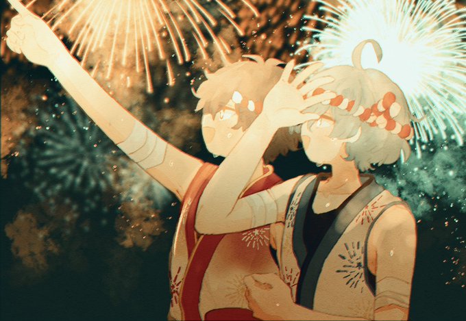 「aerial fireworks」 illustration images(Latest)｜5pages