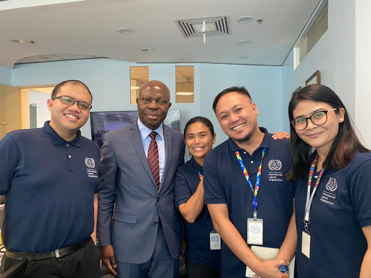ILOManila's tweet photo. We greatly appreciate interacting &amp; meeting you in person. Thank you so much, DG @GilbertFHoungbo 💙

#OneILO https://t.co/TjGuUz3Src