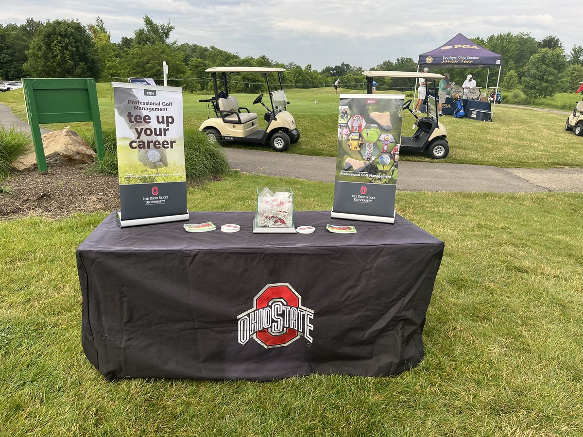 Our next stop in our recruiting trail took us to @DarbyCreekGC for the Southern Ohio PGA Junior Championship.  A special thanks goes to @SouthernOhioPGA for their hospitality!  Anyone interested in a career in the #golf industry, please reach out to us at pgm.OSU.edu!