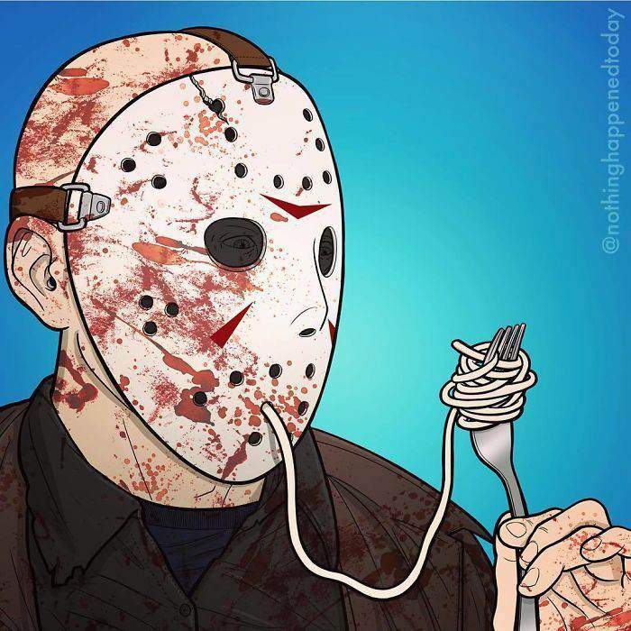 Dinner with Jason, anyone?
It's like Breakfast at Tiffany's, but with blood.