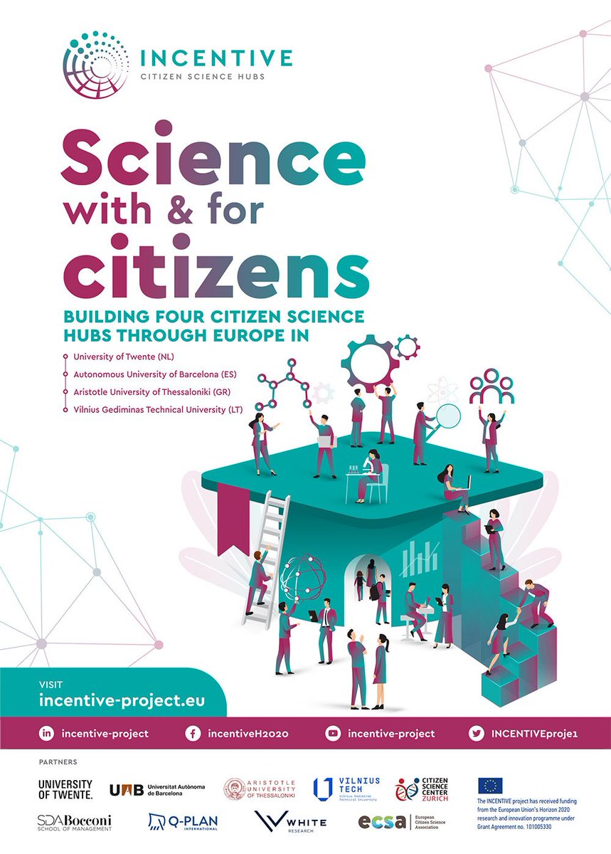 MICSproject's tweet image. It&apos;s been a pleasure to highlight @incentive_eu as June&apos;s #MICSProjectOfTheMonth
Want to stay up to date with INCENTIVE&apos;s activities? Subscribe to the newsletter
incentive-project.eu/newsletter/
Want to learn more about the #impact of #citizenscience? Go to MICS about.mics.tools