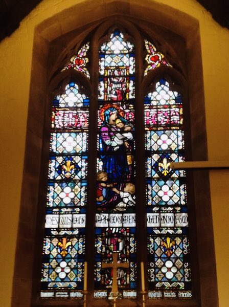 We also have some #stainedglass at St Peter Balsall Common, which isn’t bad - in fact, in artistic and heritage terms, its probably one of our best points! Late Birmingham ‘arts and crafts’ maybe (circa 1954). #BalsallHeritage …