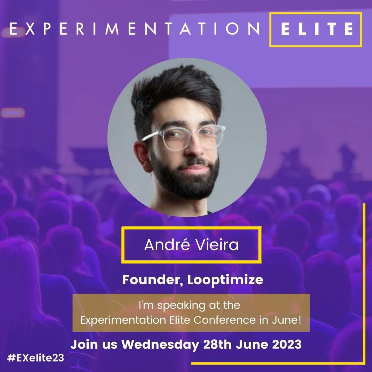 ⏱️ 3:40pm - 4:20pm

Join André Vieira, Founder at Looptimize, as he presents his talk on "Optimizing Key Moments in Customer Journeys - A Practical Blueprint."

#CustomerJourneys #Optimization #QualitativeData #EXelite23 #Speaker