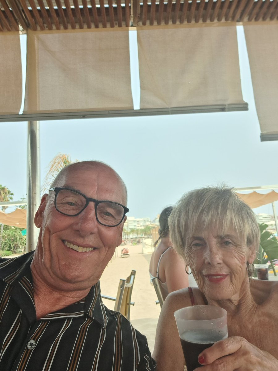 DaveAndShirley's tweet photo. Happy holidays everyone cheers #salou xxx https://t.co/ZhCX7dfVLK