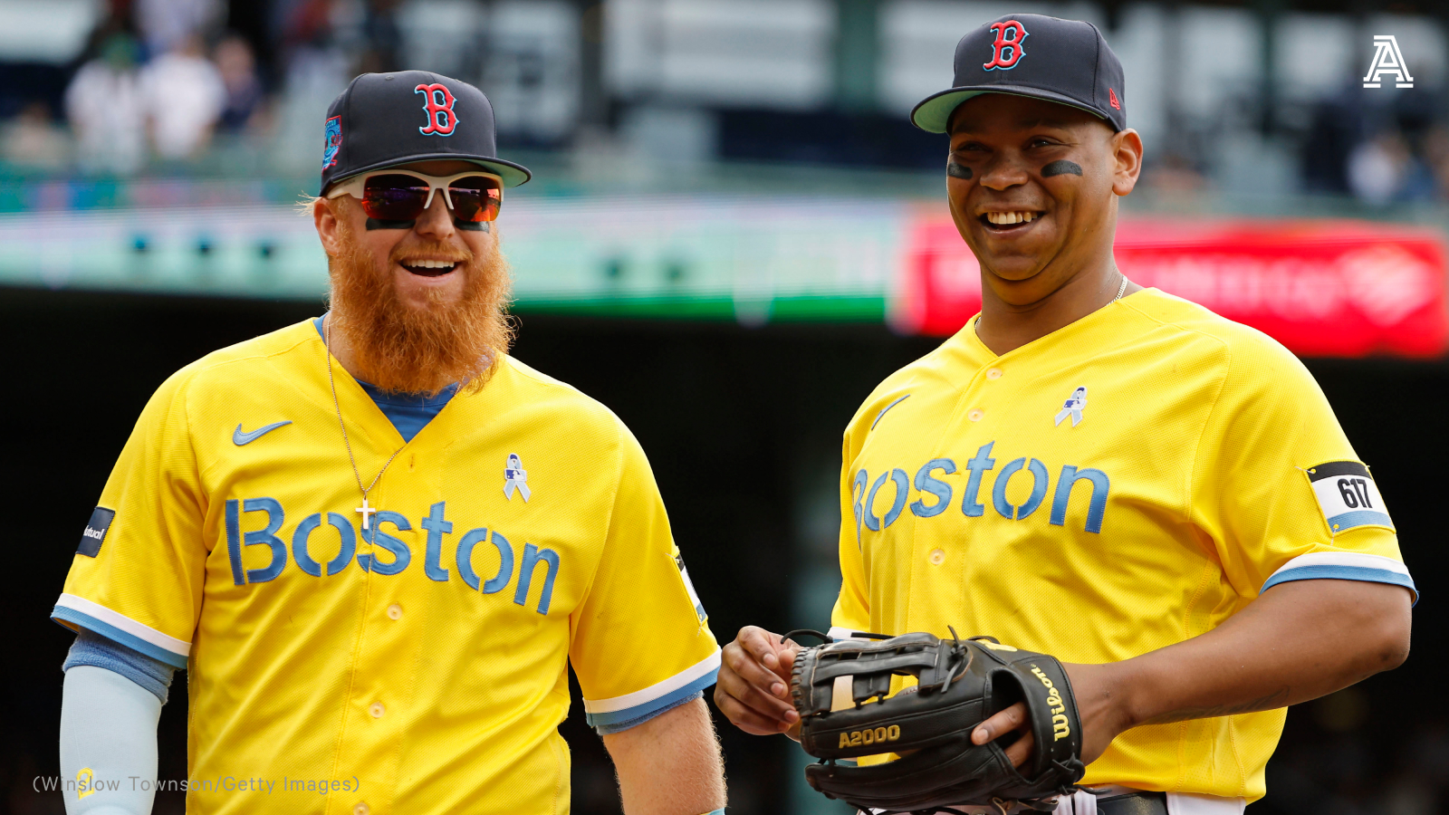 Boston Red Sox - City Connect uniforms with the wallpapers