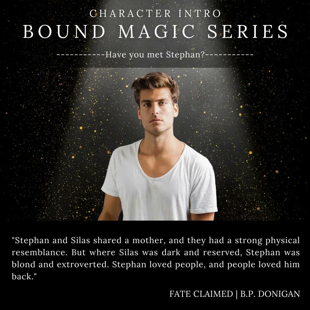 BPDonigan's tweet photo. Have you met Stephan?

Stephan is the perfect foil to his half-brother Silas and just an all around good guy. I can't wait to share his HEA with you in FATE CLAIMED.
#urbanfantasy #paranormalromance #MustRead #bookseries #BoundMagicSeries https://t.co/lAhk6Yj0FY