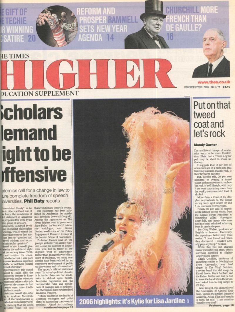 From 2006: The article by Phil Baty announcing the formation of Academics For Academic Freedom (AFAF).
@AFAF_freespeech
