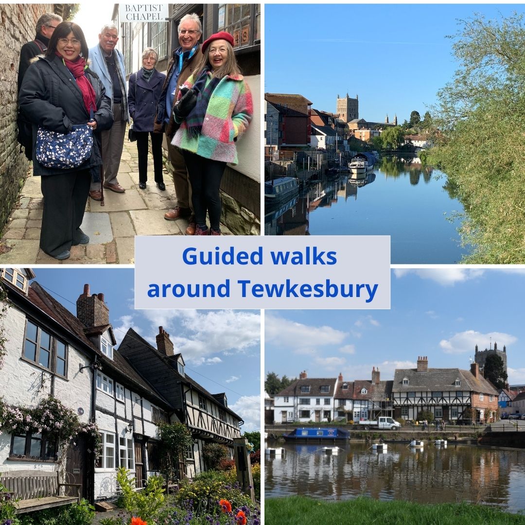 Join a #guidedwalk to explore historic #Tewkesbury during the summer months.  Saturday at 11.00am and Tuesday at 7.00pm.  Meet your qualified Tour guide outside Tewkesbury Abbey Gates (opposite the Bell Hotel) £10.00pp