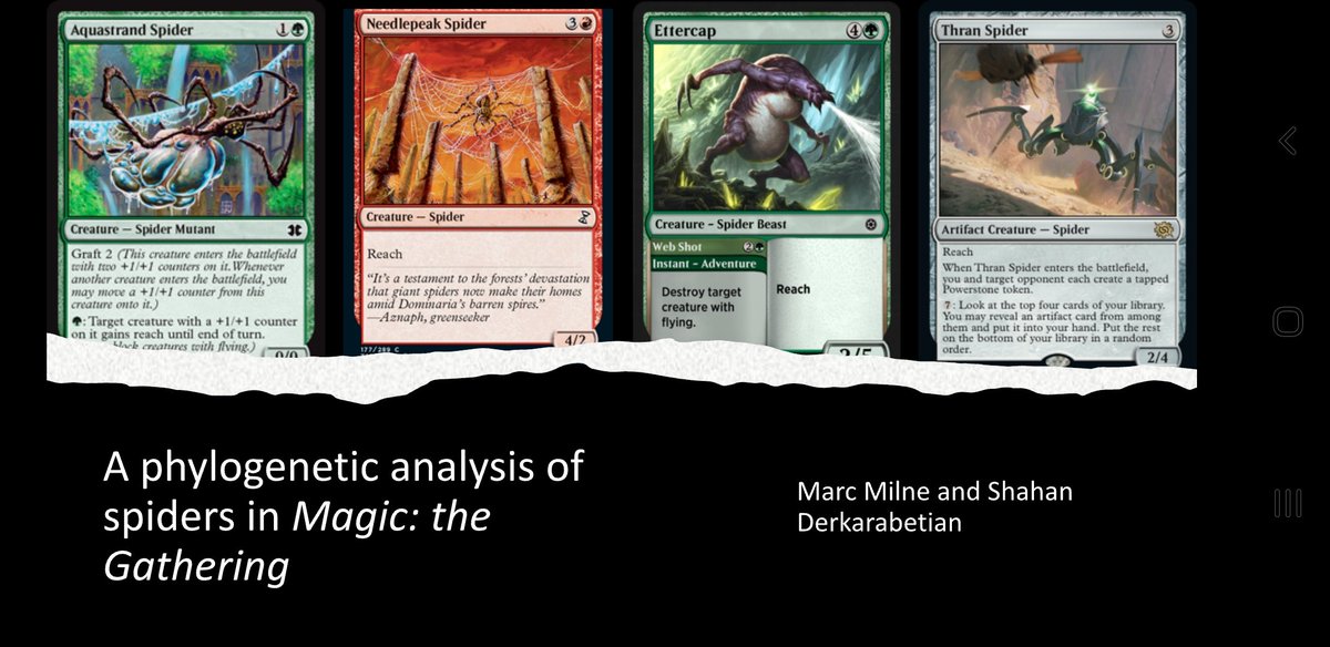 Yeah, this happened yesterday. IYKYK. <a href="/AAS_arachnology/">American Arachnological Society</a> <a href="/sderkarabetian/">Shahan Derkarabetian</a> <a href="/wizards_magic/">Magic: The Gathering</a>