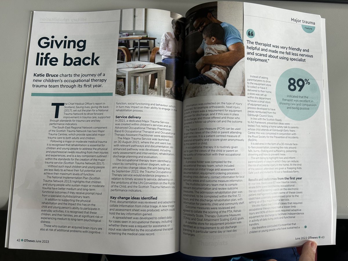 Delighted to have an article published ⁦@theRCOT⁩ documenting the key change ideas when setting up the new OT Paediatric Major Trauma Service ⁦@PaediatricMTC⁩ ⁦@ScotTraumaNwk⁩