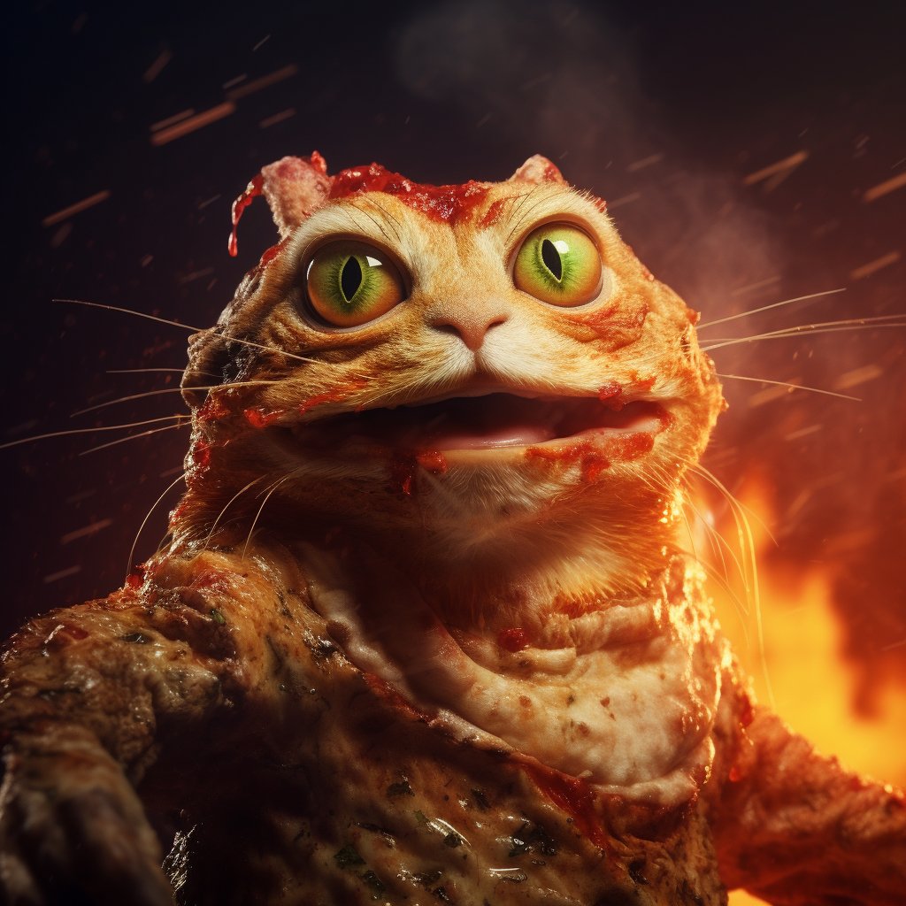 pizzacatnocap's tweet image. Meesa introduce you to the legendary Pizza Cat, a purveyor of deliciousness and master of the cheesy domain. 🍕🐱 Bow down to his gastronomic greatness, for resistance is futile. #PizzaCat #HutStyle #CheesySupreme #AIArtworks