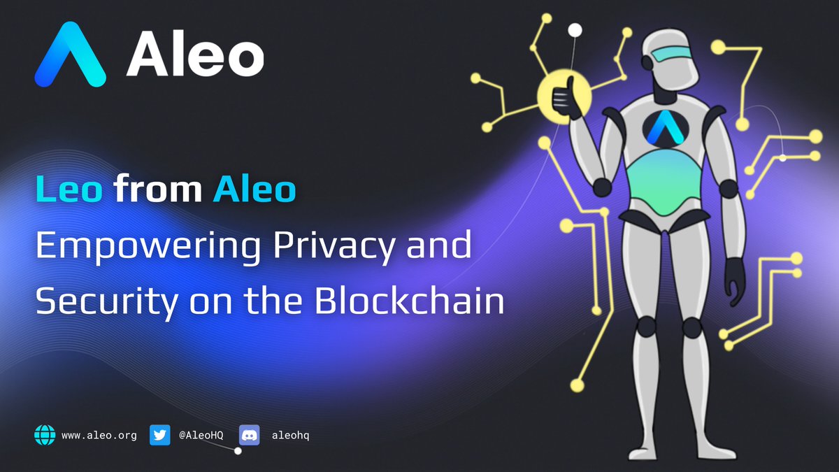 1/7🧵

Leo, the powerful programming language by Aleo, is revolutionizing the blockchain landscape with its unwavering focus on privacy and security🔒

#Leo #PrivacyFirst @AleoHQ
