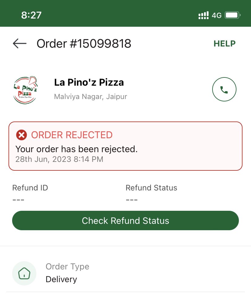 amitbagra87's tweet photo. @LaPinozPizzaInd  could u plz explain this why your outlet has cancelled the order despite of payment has been already made.. https://t.co/pj97HoyOa0