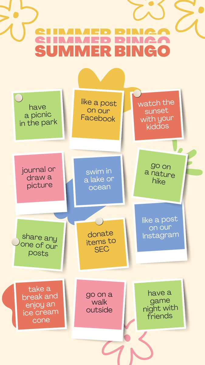 Fill out our summer bingo sheet!