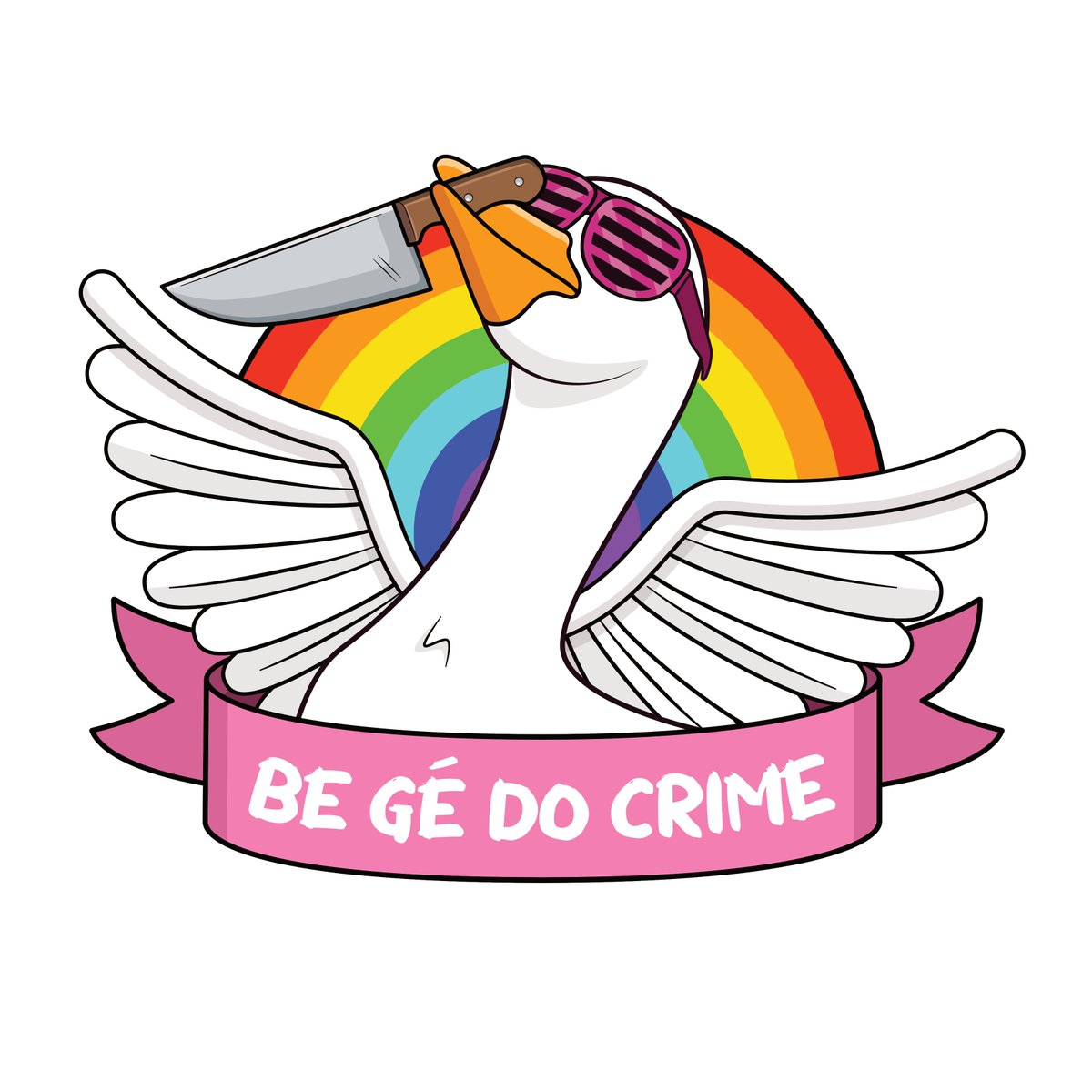 A couple more tweaks and I think this Goose will be ready for @dublincomicarts 
I'm thinking: badges, stickers, prints for the event and t-shirts online because he works good on many colour backgrounds! #IrishPun #BeGayDoCrime #LGBTQ