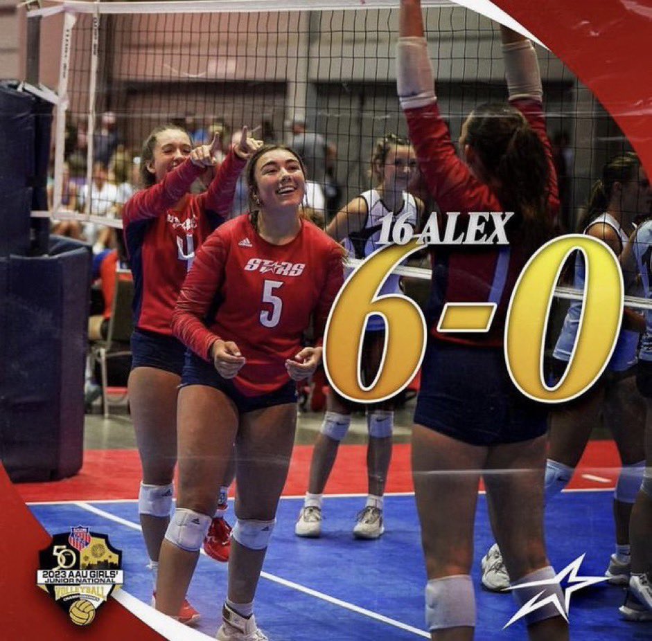 So proud of my team for going 6-0 day two of AAU’S! We play this morning at 8 on court 99 #stars