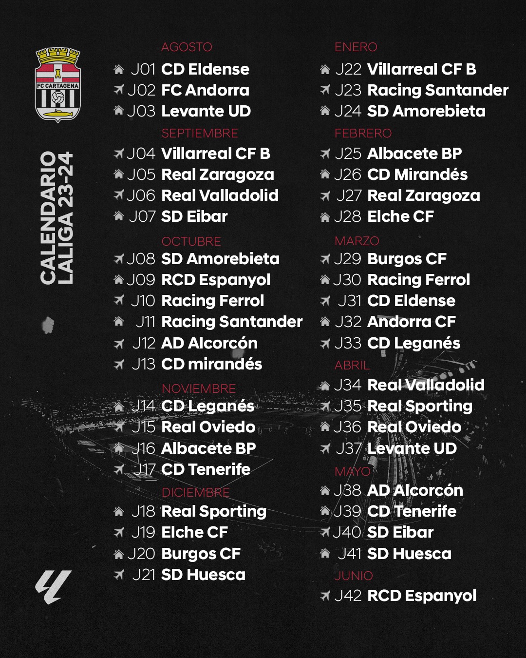 Calendario completo de la temporada 2019