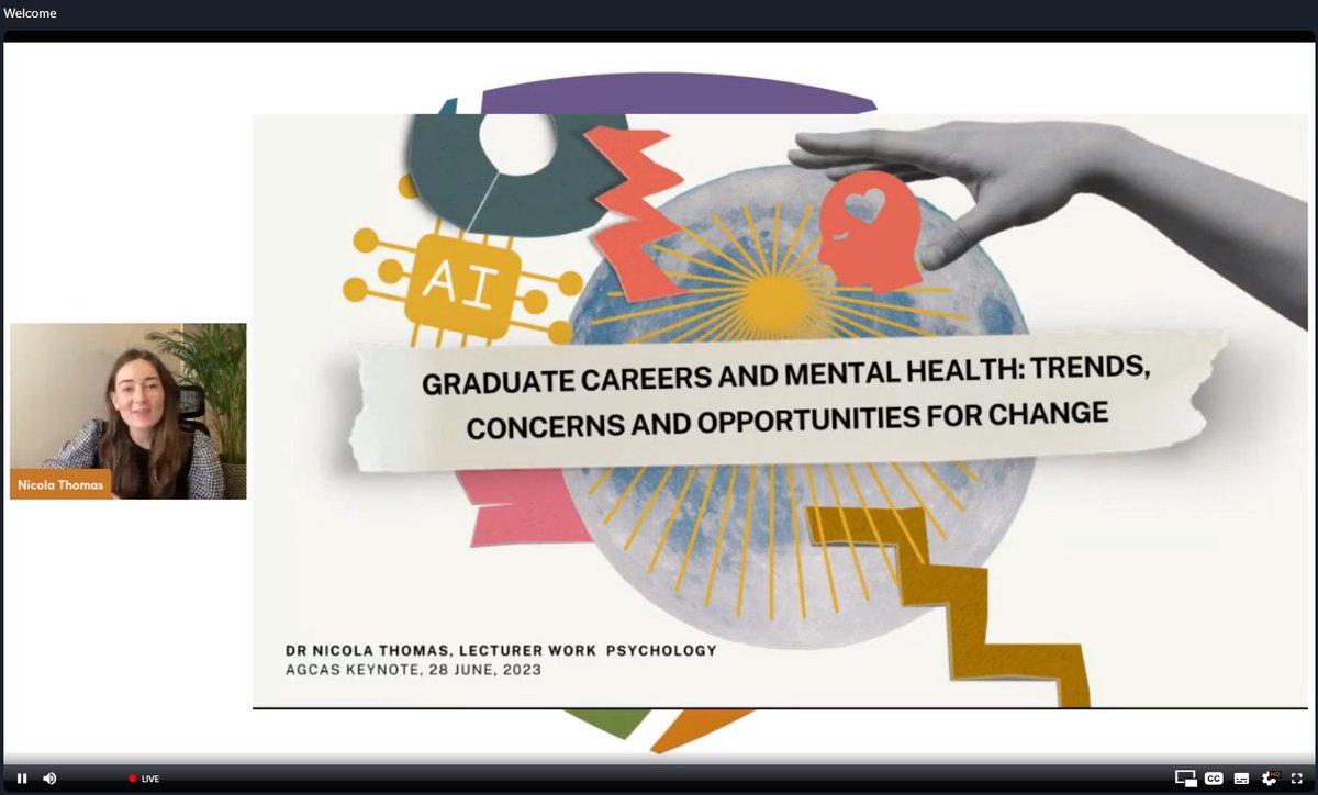 AGCAS's tweet photo. Today's keynote on graduate careers and mental health is underway, led by @NicolaTphd.
The constant endeavour of job applications can take a toll on graduates' mental health, which can have knock-on effects on their performance once they secure a role.
#AGCASAC23 https://t.co/rHqpoQlKjY