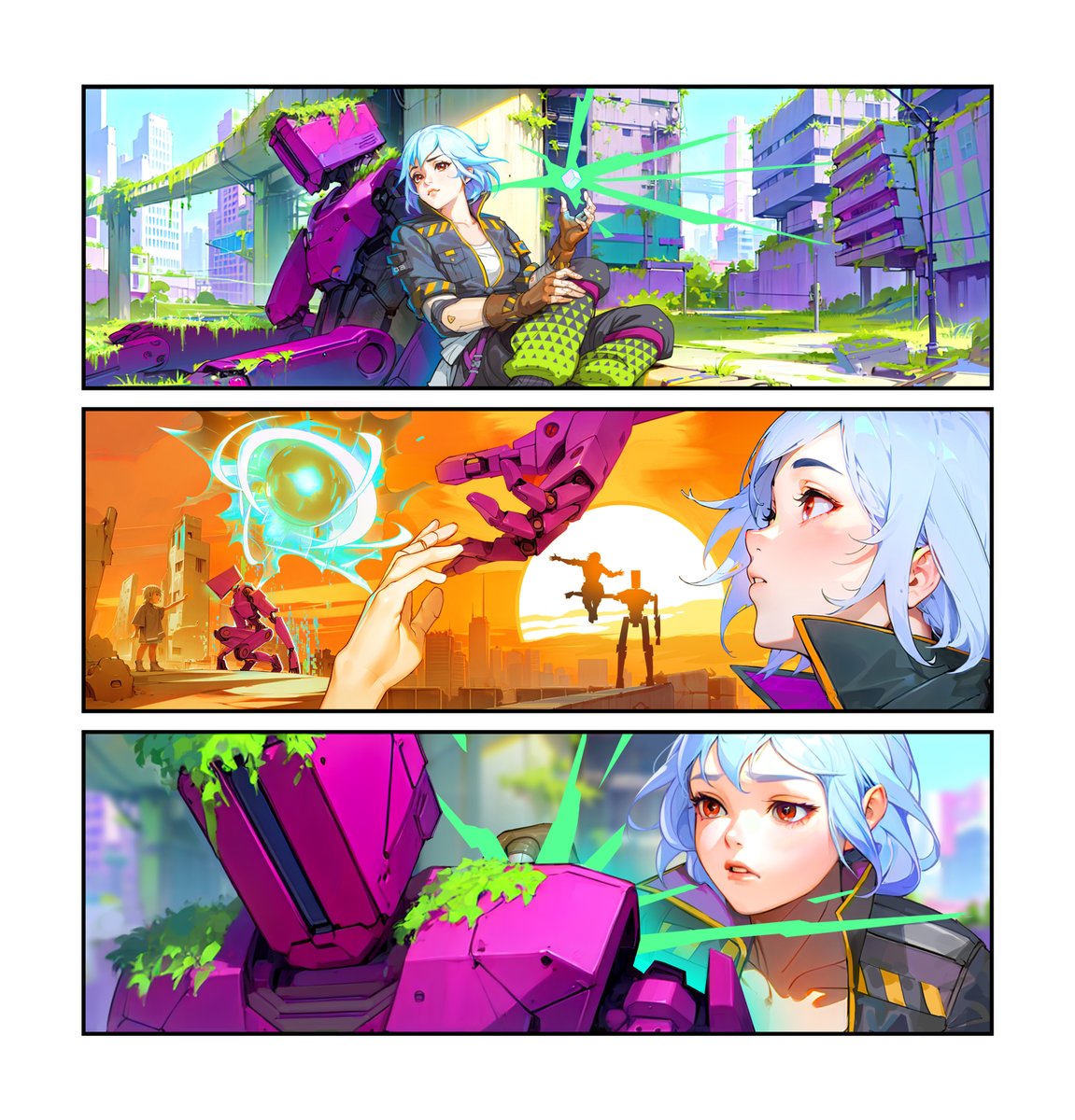 TheEngineersNFT's tweet image. We leapt through worlds together.

We crossed spacetime in a blink, made multiverse-shattering discoveries, pushed each other to grow. I wouldn't be Engineer Eve without you.

Yet you've been stuck here, the same old you, frozen in that moment.

Please let it work this time.