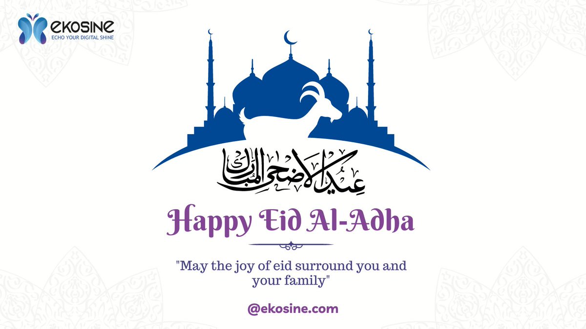 Ekosine_'s tweet photo. Happy Eid Mubarak to all of you! May Allah shower His wonderful blessings on you and your family and generously recompense you for your noble sacrifice! May the sacrifice of Eid-Ul-Adha strengthen your faith in Allah and light up your world with uncountable blessings. Eid Mubarak https://t.co/LTdI5nfevS