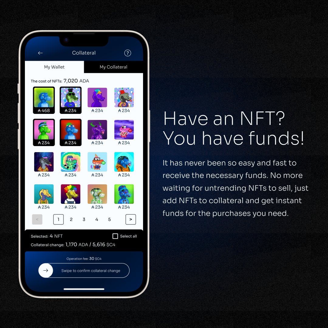 Unlock instant funds for your NFTs! 🚀💰

No more waiting for NFTs to sell. Just add them as collateral and get the funds you need for your next purchase in an instant! ⚡️✨

#NFT #Finance #InstantFunds #Innovation #CNFTCommunity