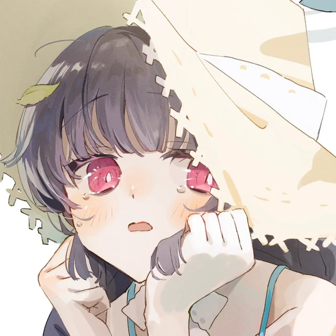 見えにくいけど絶対描いちゃう〜可愛いので  #ほっぺの斜線は可愛い