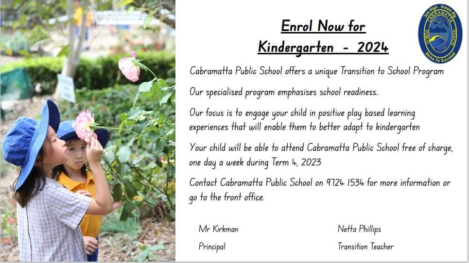 Enrol now for our transition program which focuses on m school readiness. <a href="/ben46k/">Ben Kirkman</a> <a href="/dizdarm/">Murat Dizdar</a> <a href="/JasonClareMP/">Jason Clare MP</a> <a href="/JudithJudithhg/">Judith Greenfield</a> <a href="/lisaporter555/">Lisa Porter</a>