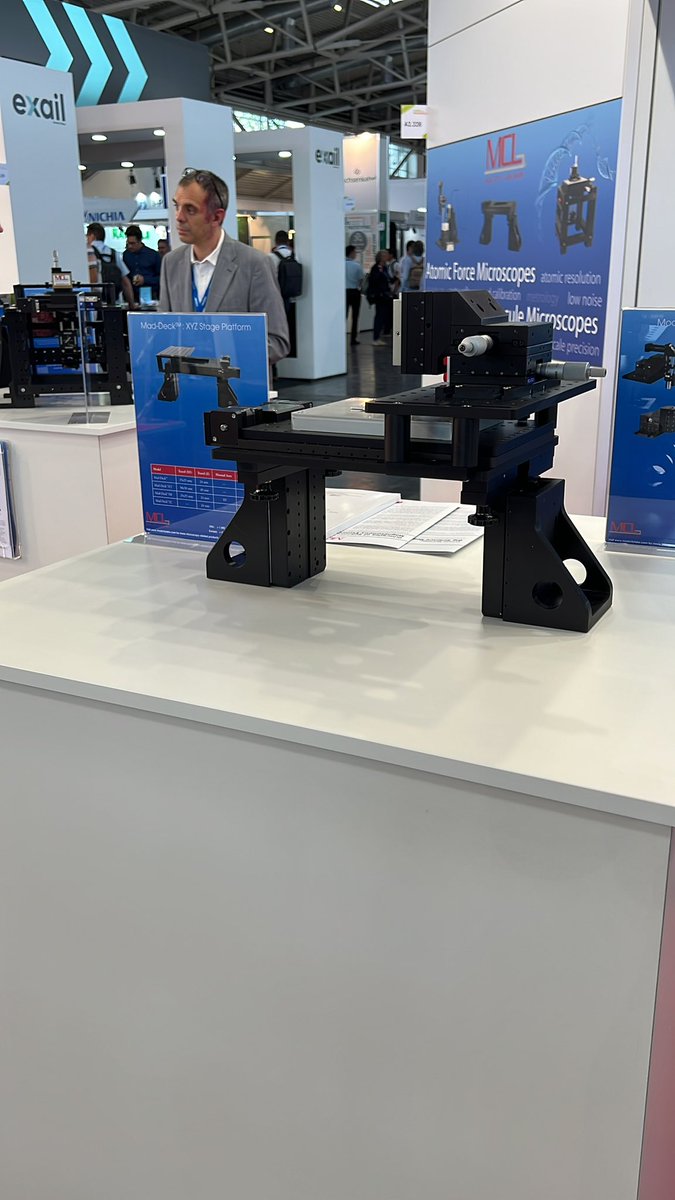 Stop by Stand A2.328 @PHOTONICSWORLD.  XYZ stage platforms, picometer precision, AFM, #nanopositioners for #quantum sensing, #metrology, #inspection, #imaging
