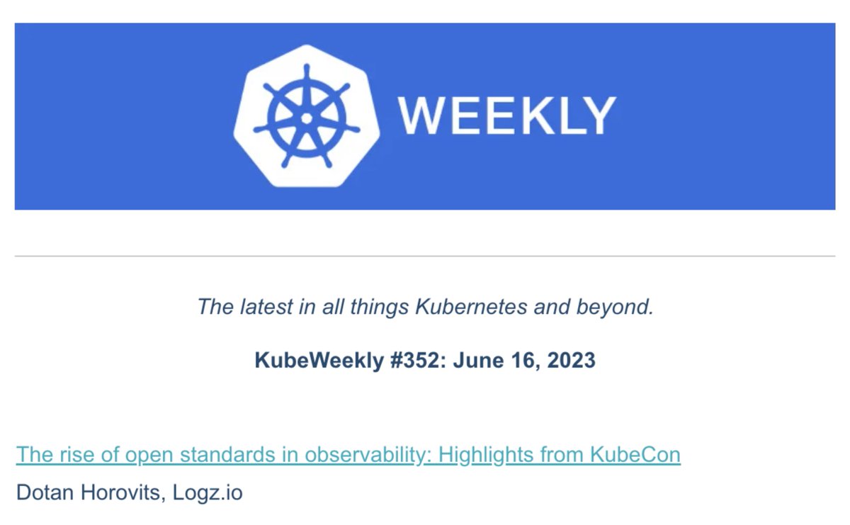 horovits's tweet photo. my article on open standards in observability is featured on the editorial of @KubeWeekly!
https://t.co/HH2Ww3YB2u
#kubeweekly #opensource #observability #devops #CNCF #CloudNative https://t.co/iyUNuygRsA