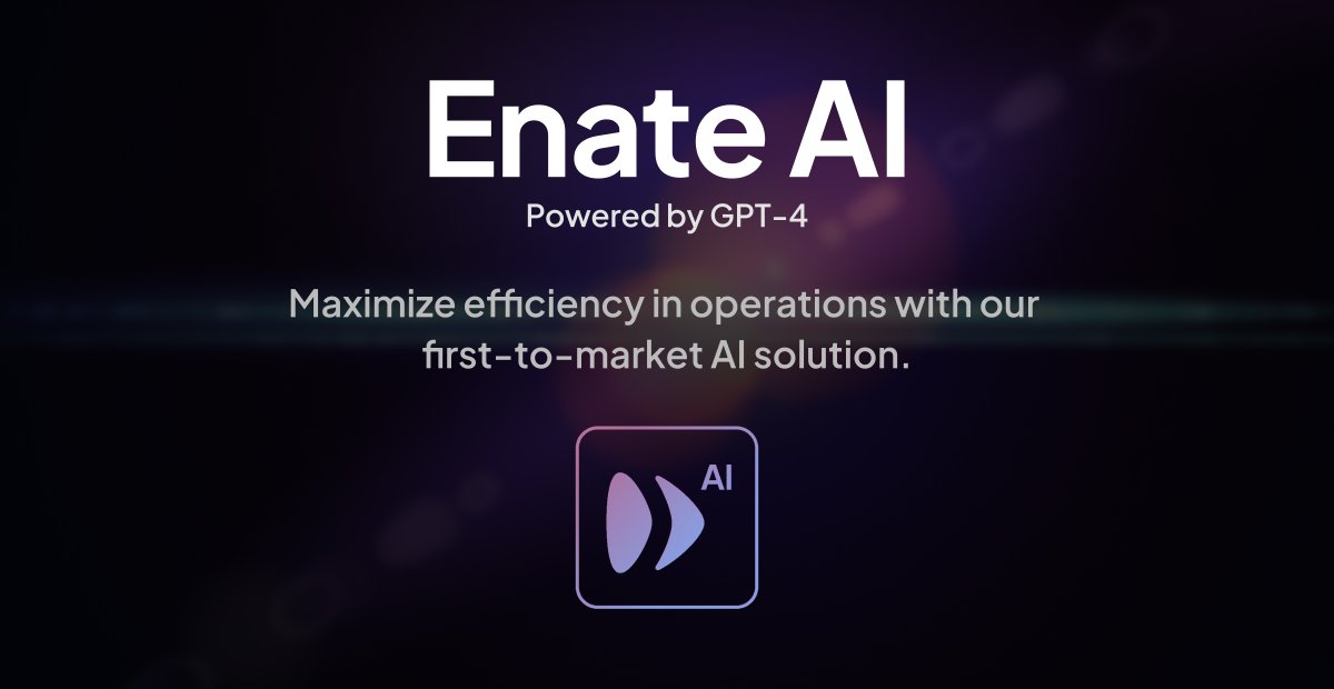 🚀 EnateAI powered by GPT-4 launches today. A brand-new tool designed to help businesses maximize AI in operations.

Thanks for the support <a href="/msPartner/">Microsoft Partner</a>! 

Learn more 👇
bit.ly/3CSlasE