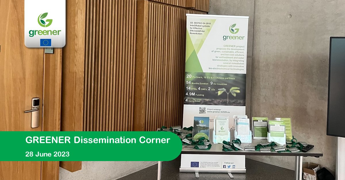 😃We are happy to be in Muttenz, Switzerland 🇨🇭.
Find us in room 02.O.18 and at our #dissemination corner🎊!!!

#H2020 #Greener #AXIA #EXE #conference

@mibirem , @biosysmo , @symbiorem_eu ,
@Nympheproject , @ElectraH2020 , #EiCLaR, @GreenerH2020