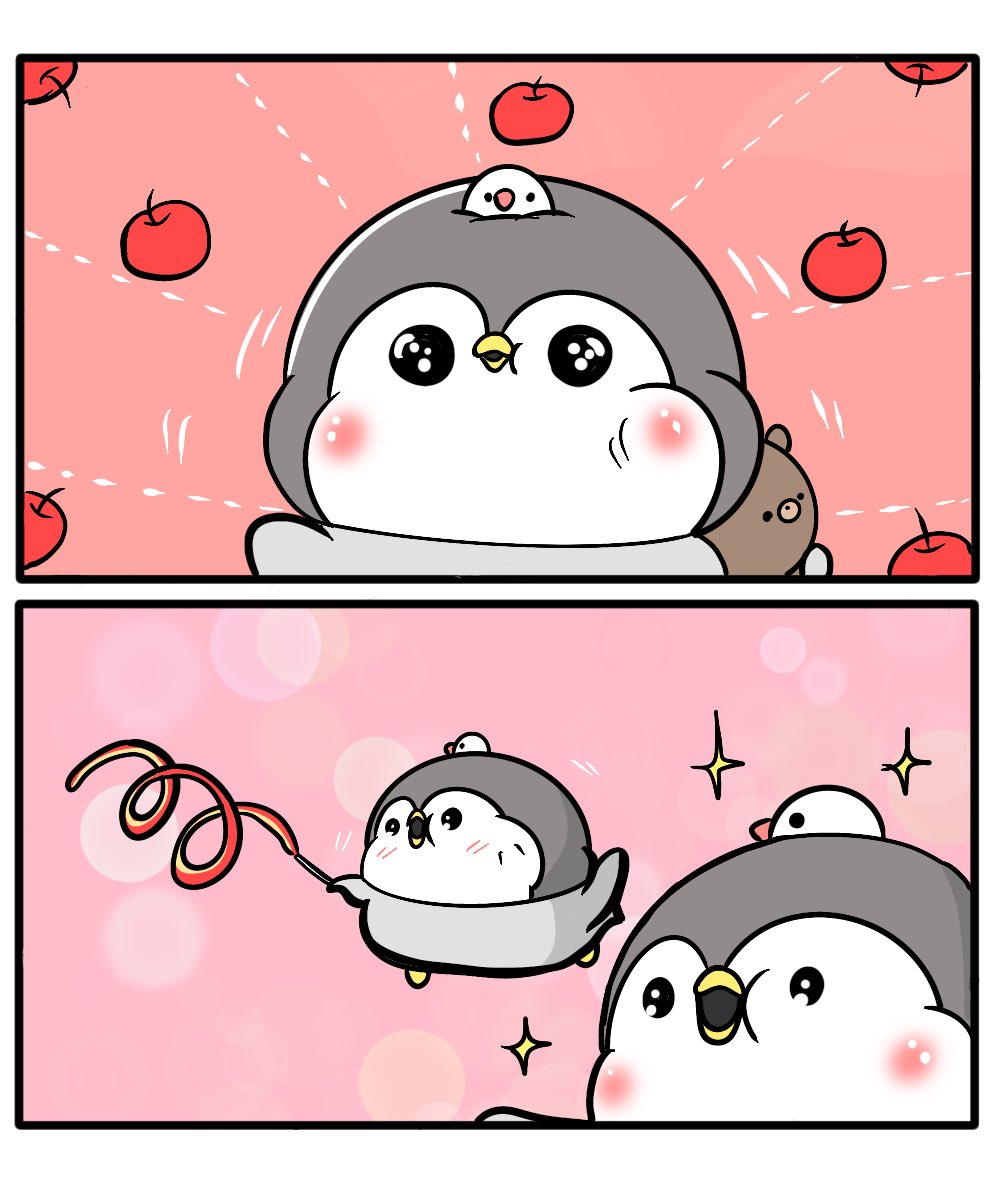 ちゃんぺんとお母さん 「りんごを剥いてもらいました」