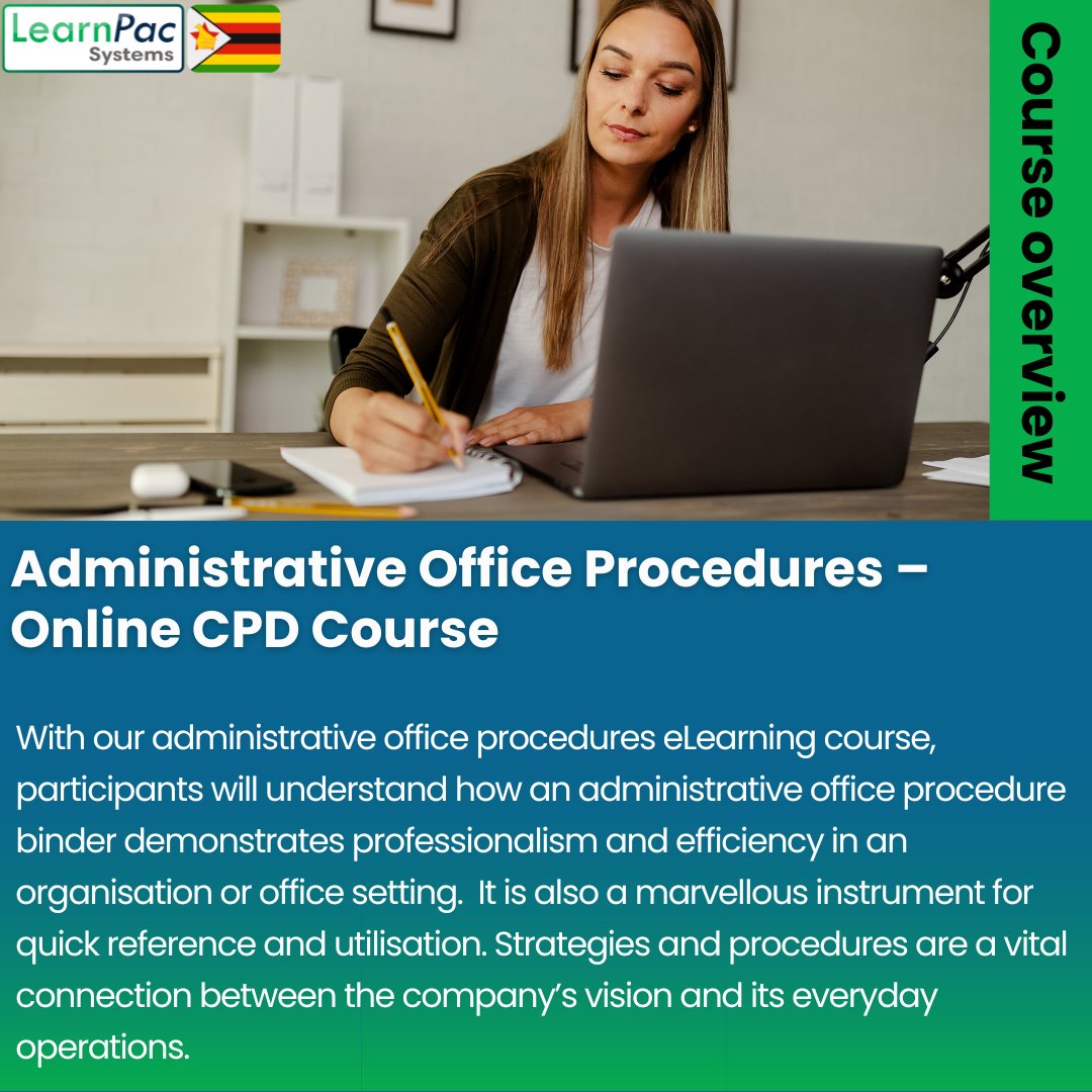 Looking to improve your office efficiency and productivity? Our Administrative Office Procedures eLearning course can help! 💼💻📚  Enrol today and streamline your office operations:hubs.ly/Q01VK1bT0
#eLearning #AdministrativeOfficeProcedures #Efficiency #OfficeManagement