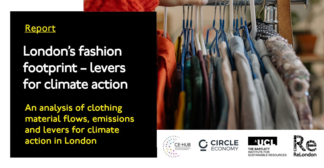 PUBLISHED TODAY! Our new #LondonFashionFootprint report with @UCL_ISR outlines how Londoners could reduce climate impacts of their #clothes by 30% to support the transition to a #circularfashion economy zurl.co/JhQ1 @circleeconomy @CEHubUK #LCAW2023 👗👖👚