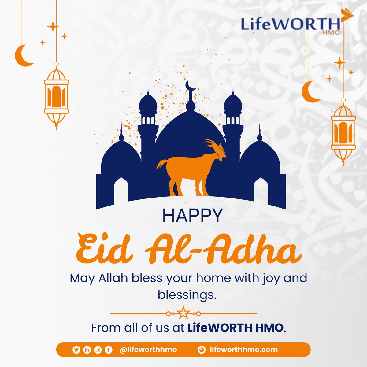 May this festive season be filled with abundant blessings, unity, and compassion. Stay healthy and cherish the moments spent with family and friends. Eid Mubarak from LifeWORTH HMO!

#EidMubarak  #EidAlAdha  #eidelkabir  #HappyEid  #lifeworth #lifeworthhmo