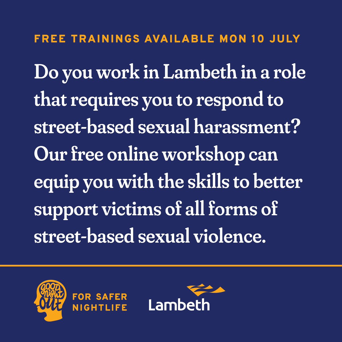 We have two free training opportunities coming up in July for licensed venue staff in the boroughs of Epsom & Ewell and Lambeth respectively! 🙌 We’re running both in-person and Zoom-based workshops focused preventing and responding to sexual violence. Register below 👇