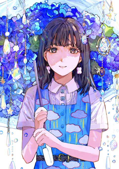 「black hair hydrangea」 illustration images(Latest)｜2pages