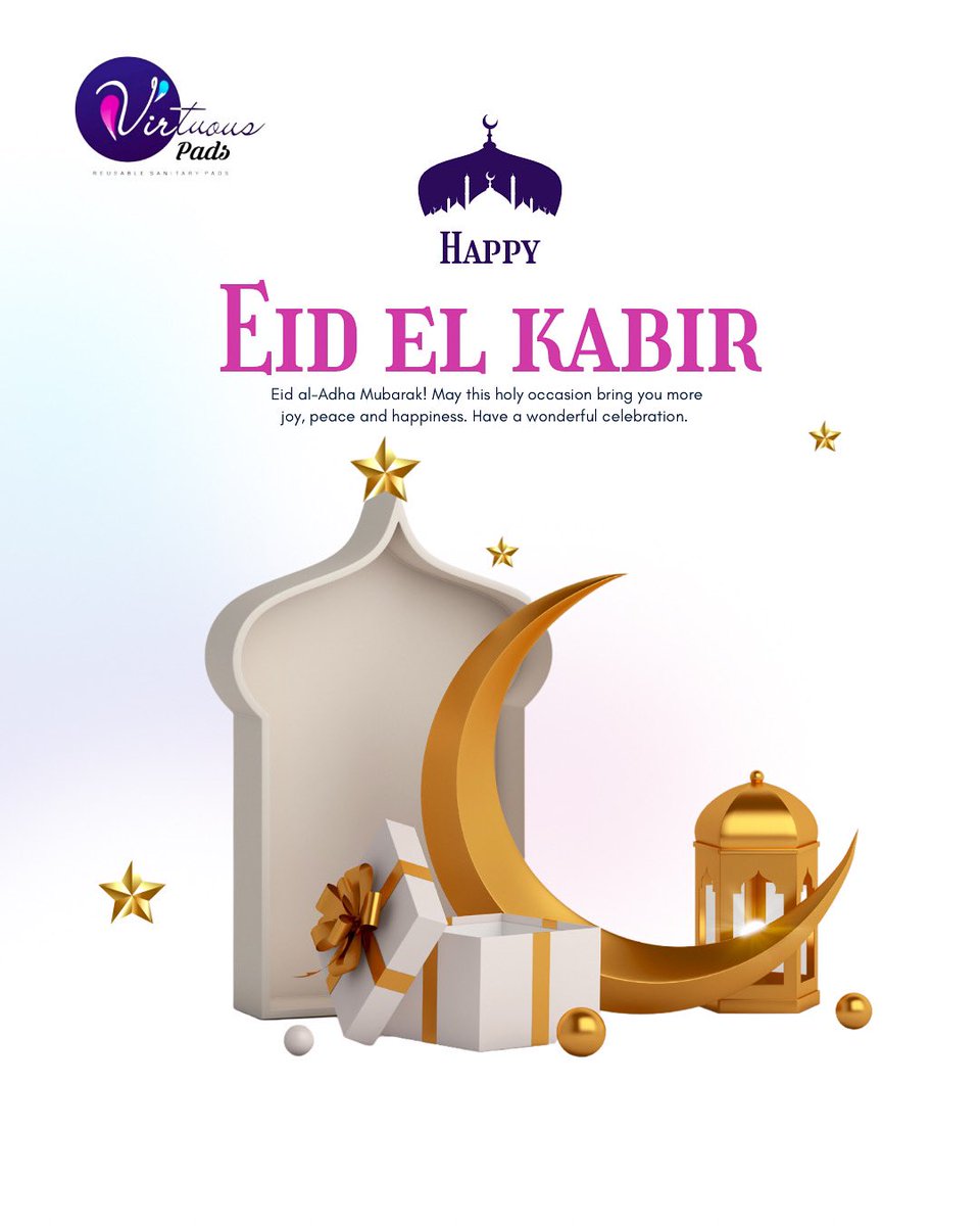 zealot_streak1's tweet photo. Happy Eid el Kabir from all of us at Virtuous Pads. π
May the blessings of this day bring you peace, happiness, and success in all your endeavors. Enjoy the festivities!
#virtuouspads #EidAlAdha #EidAdhaMubarak https://t.co/mjRtcLnoLU