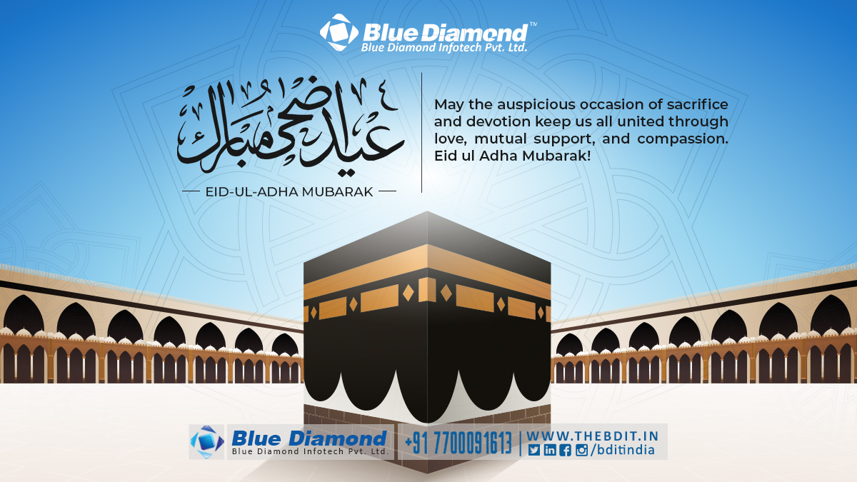 bditindia's tweet photo. Eid Mubarak from all of us at Blue Diamond Infotech Pvt. Ltd.! May the blessings of this sacred festival illuminate your path and bring you immense joy and fulfillment.

#bdit #eiduladha #eidmubarak https://t.co/iSs3dQiP3h