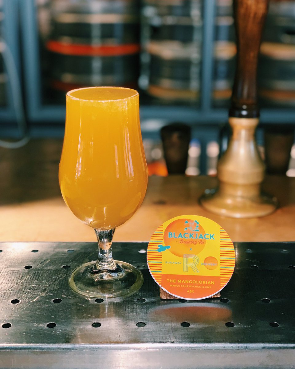 The Mangolorian ~ A spicy mango collab between our own <a href="/Blackjackbeers/">Blackjack Brewing Co.</a> and our good mates at <a href="/RunawayBrewery/">The Runaway Brewery</a>!

Expect mango juiciness with a hint of lime and nice, spicy kick at the end!

Available now on keg! 🍻

#MackieMayor #BlackjackBrewery #NorthernQuarter #Manchester
