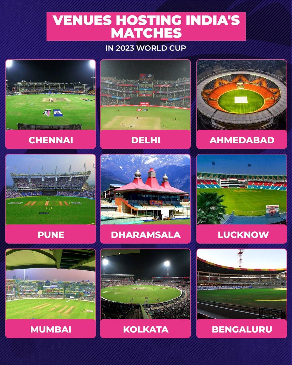 CricScore15's tweet photo. Venues for the India's Matches

#ODIWorldCup2023 #IndianCricketTeam https://t.co/ucdjLfreH4