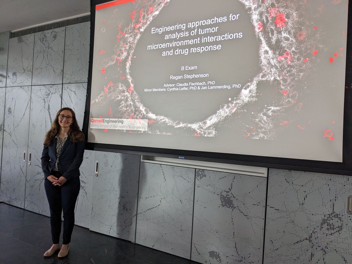 Congratulations to @R_E_Stephenson for a fantastic defense of her thesis on microenvironmental regulation of tumor-associated macrophages! We will miss having Regan in lab but are excited to see what she will accomplish next 🎉