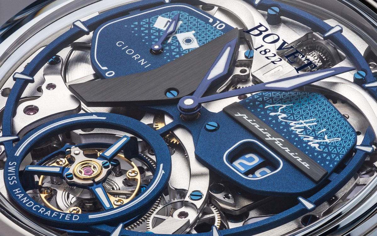 Bovet_1822's tweet photo. Wrist Art. 

The Battista timepiece features a brand-new movement using Bovet’s patented double-face tourbillon, with an incredible 10-day power reserve. This tourbillon was done specifically for the Battista timepiece, following the design input from Automobili Pininfarina. https://t.co/TX1NIaE8eZ