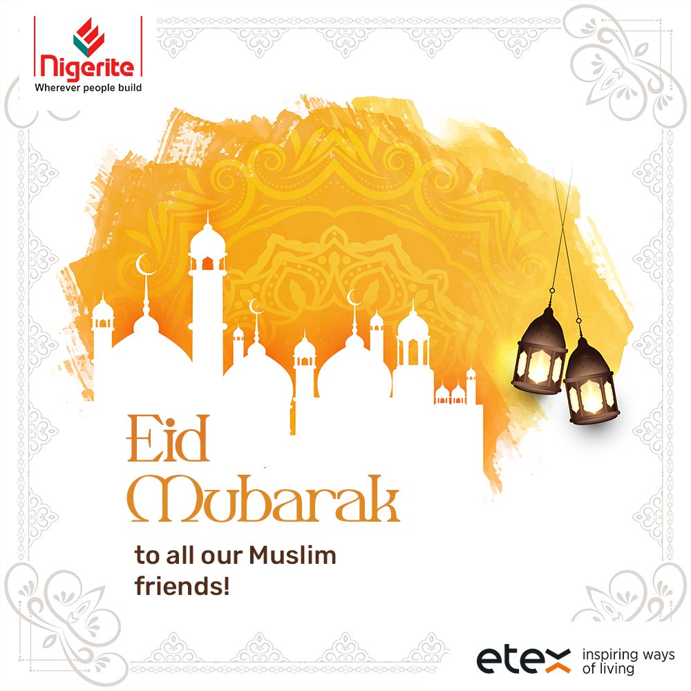 nigeritelimited's tweet photo. Wishing our Muslim friends a wonderful Eid el Kabir celebration! Compliments of the season ✨
#Etex #eidelkabir #WhereverPeopleBuild https://t.co/0YuTi16soF