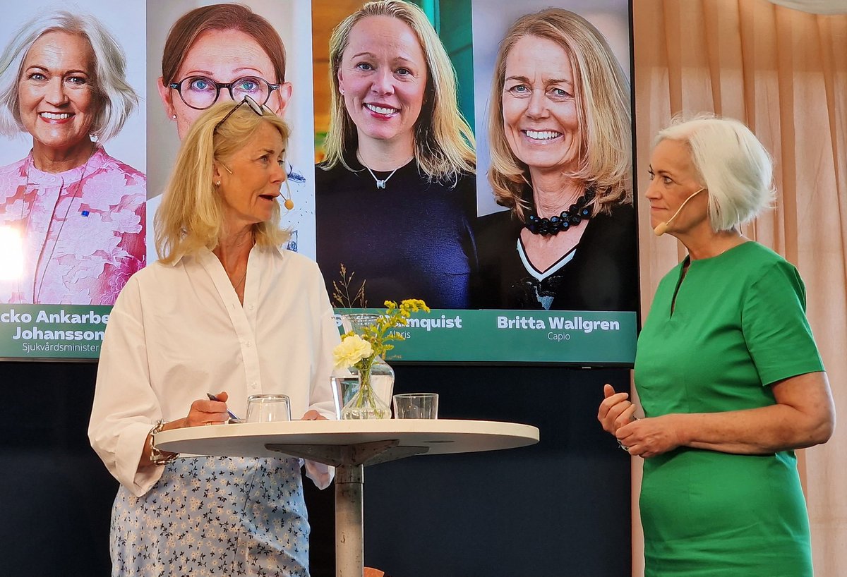 Strikersoft's tweet photo. "Vi måste transformera systemet, vem i systemet som ska göra vad: personalen, tekniken. Det måste automatiseras". Britta Wallgren, VD Capio i #Almedalen hos @Vardforetagarna. #automatisering #innovation https://t.co/HDN5Y70OXn