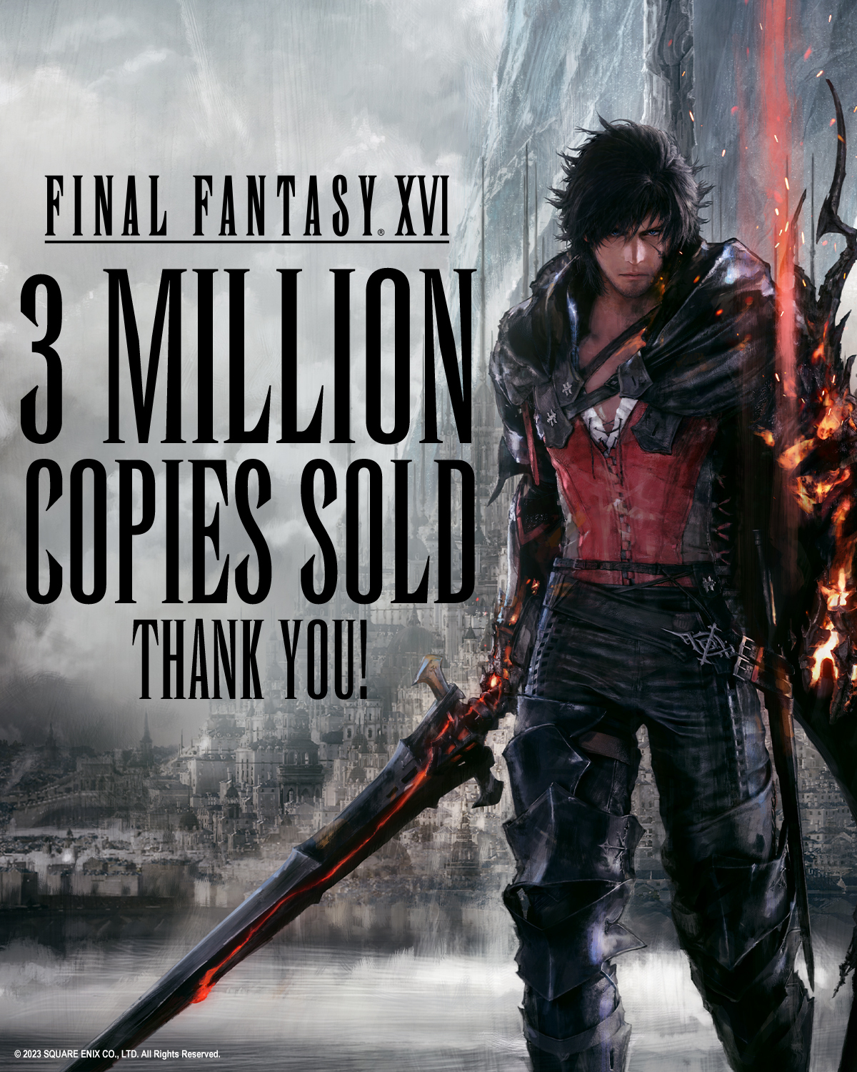 FINAL FANTASY XVI on X: We're delighted to announce we've shipped and  digitally sold 3 million copies of Final Fantasy XVI on PlayStation 5.  Thank you for your support! #FF16  /