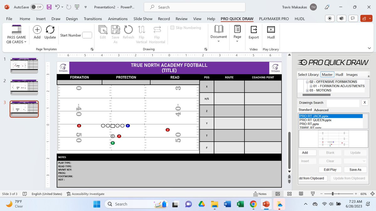 Coachmakauskas's tweet image. @PQDSystem To all the coordinators out there, hit up @_jakesimpson17 and invest in this system. Very user friendly, easy to learn, and is a great tool for your QB&apos;s. Here is an example of what I use to install with my QB&apos;s. #BigTimeIsWhereYourAt #TrueNorth #TeachTheGame @qb_zac