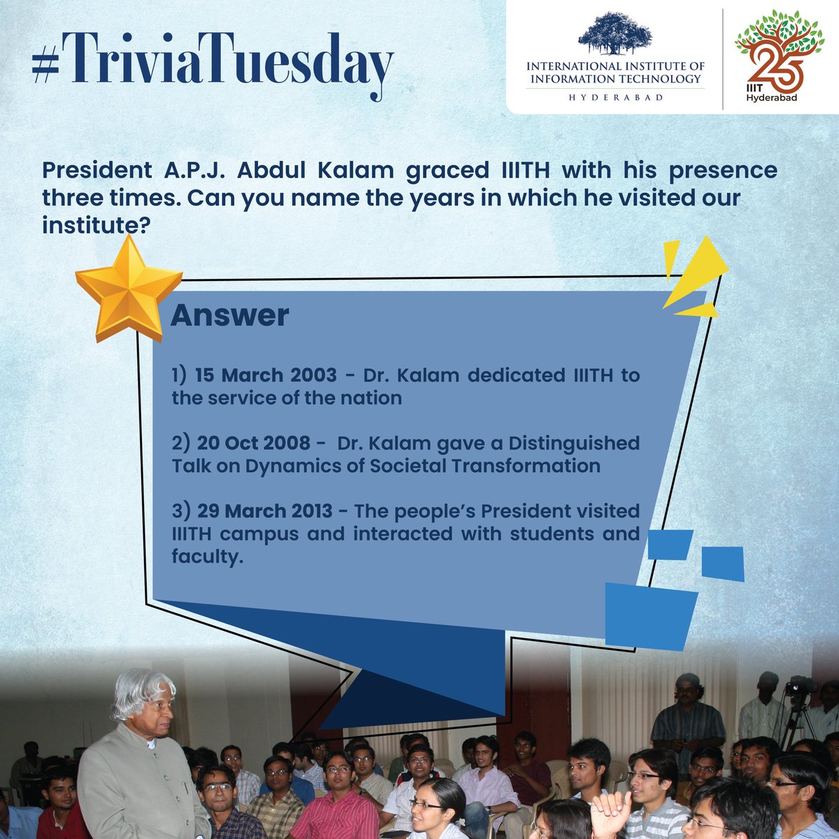 iiit_hyderabad's tweet photo. No one cracked the #TriviaTuesday code this week! But don’t worry, the pursuit of knowledge continues. Stay tuned for more mind-boggling challenges and keep those thinking caps on!

Know more at https://t.co/TNQJqtoc9m

#iiithturns25 #IIITHyderabad #iiith #IIITHAlumni #triviafun https://t.co/JPnVFZm7x5