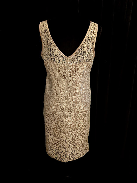 Vintage 1990's Metallic Party Dress By Rickie Freeman for Teri Jon Size 12 avintageaddress.com/shop/vintage/s… #wednesdaythought #ninteies #specialoccasion #metallic #lace #dress