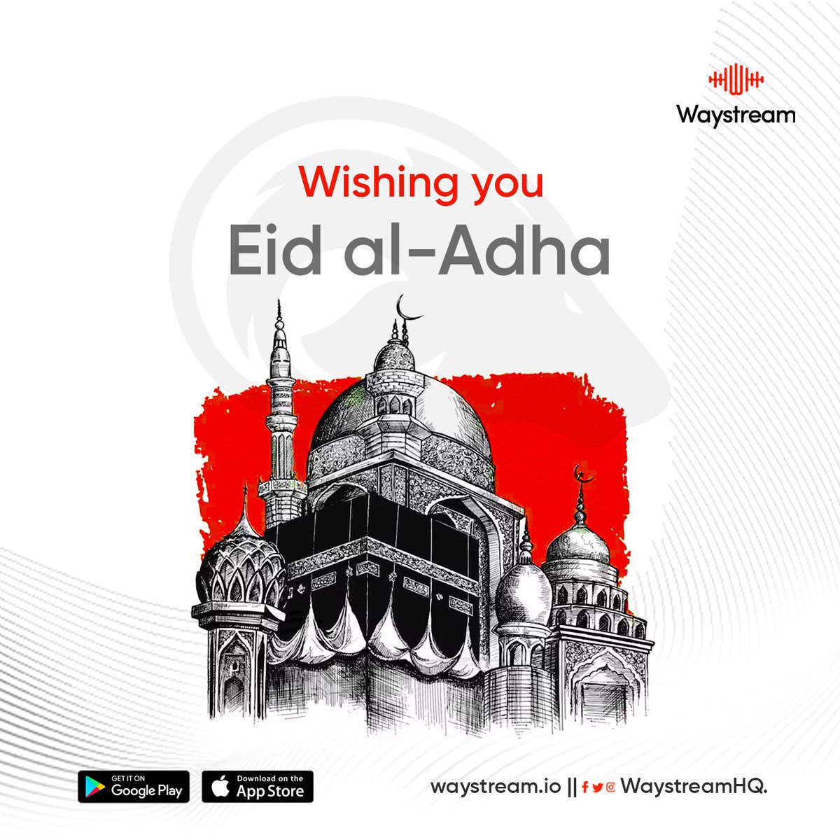 Wishing a joyous Eid El-Kabir 🕌

We pray that your celebration would be filled with love, happiness, togetherness, and an abundance of blessings. 🌙

Eid-el-Kabir
From all of us at Waystream. 

#eid #eidmubarak #eidelkabir #waystream